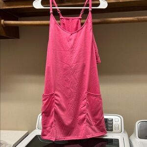 Pink Women's dress/romper with built in bra and pockets